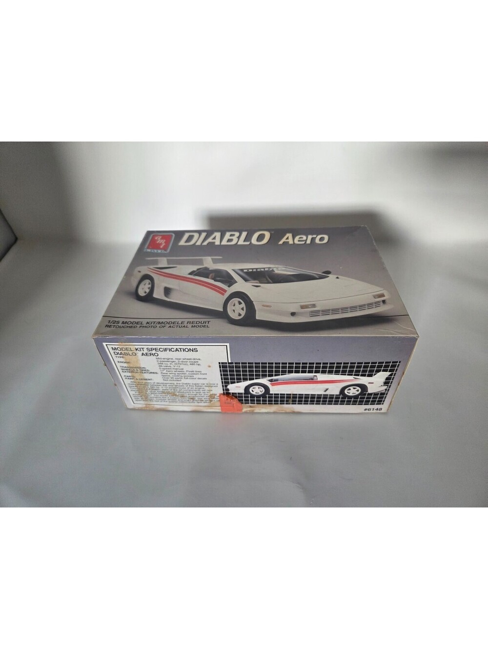 19910AMT Ertl Diablo Aero 1:25 Scale Model Car Kit with Box and Loose Parts
